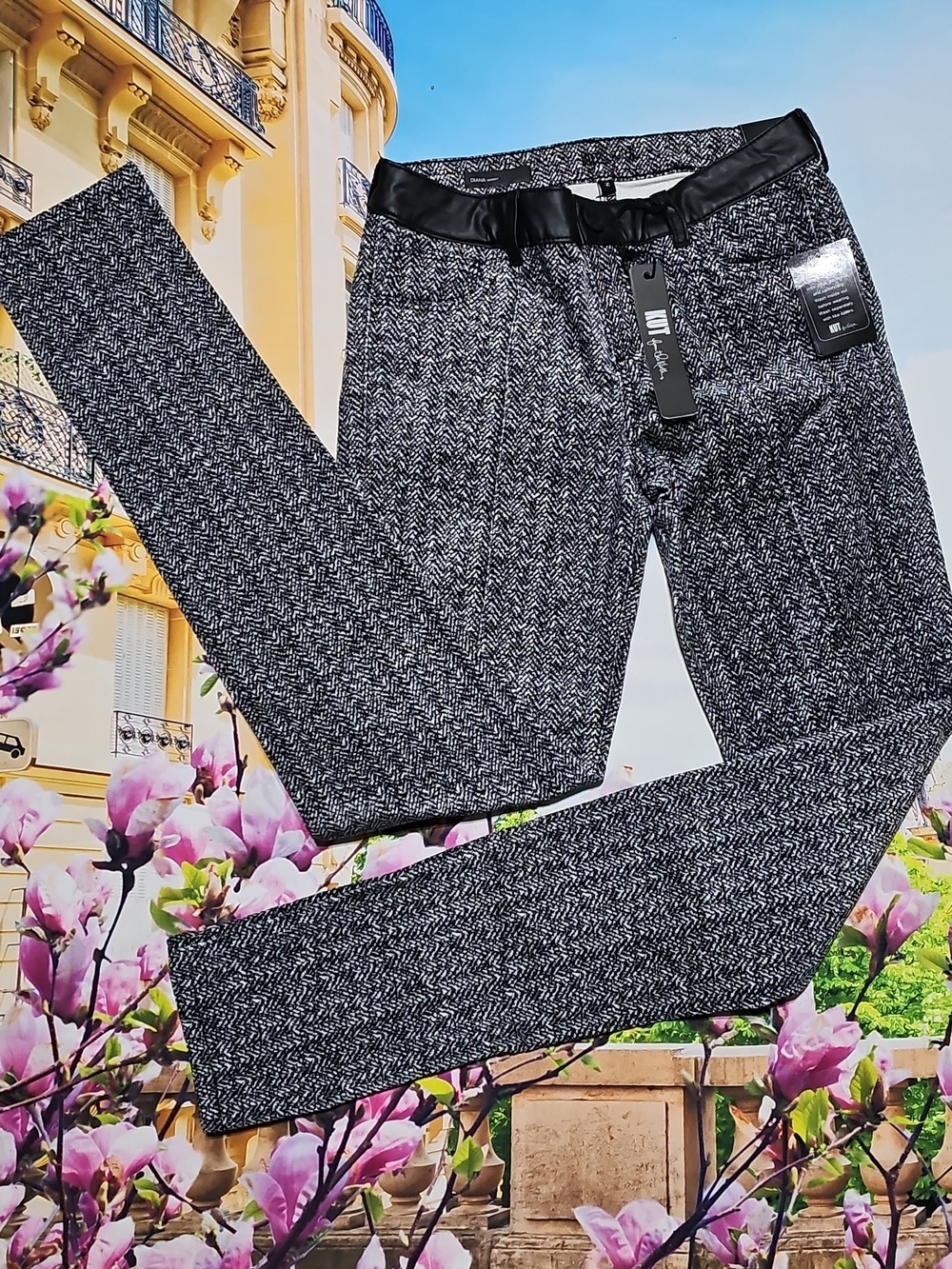 Kut from the Kloth Diana Skinny Black Silver Pants Size 2 New